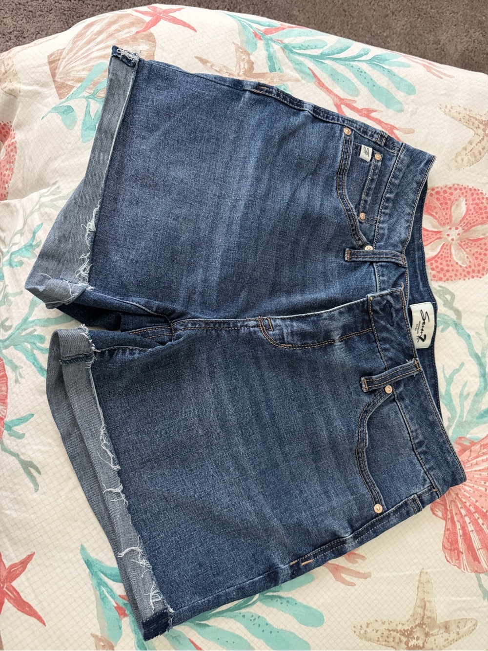 adidas dark blue denim shorts